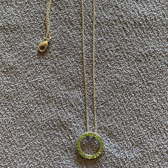 Lime green stone circle necklace - Picture 2 of 3